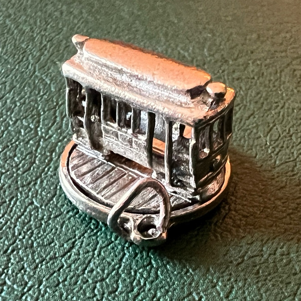Vintage Sterling Silver San Francisco Cable Car Charm For Bracelet